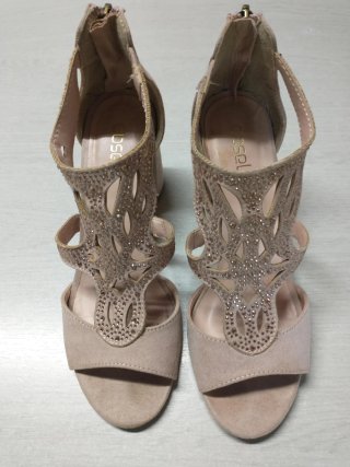 Sandali eleganti rosa con strass n.36