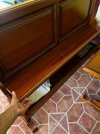 Conjunto mesa rústica con banco y sillas