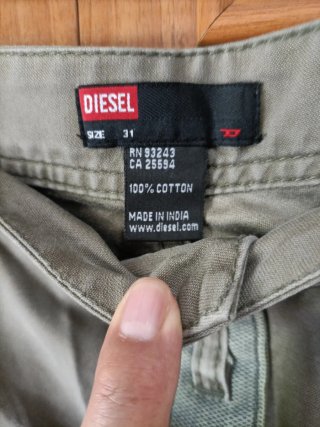 Pantalón Diesel Talla 31 Verde Militar (talla+34.
