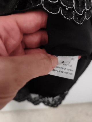 Vestido Negro y Plateado con encaje Lola K talla M