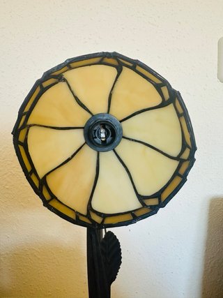 Lámpara estilo Tiffany Vidrio Amarillo y Negro