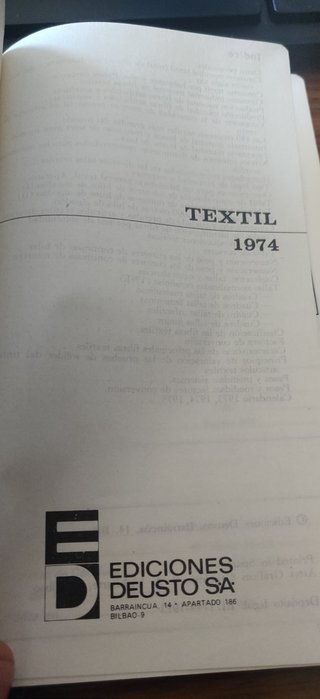 Agenda Textil 1974 Deusto Verde