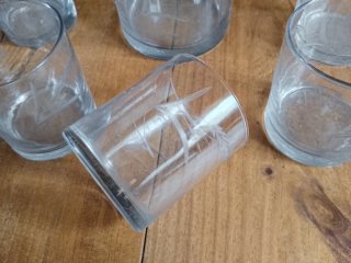 Vasos y cubitera de cristal tallado