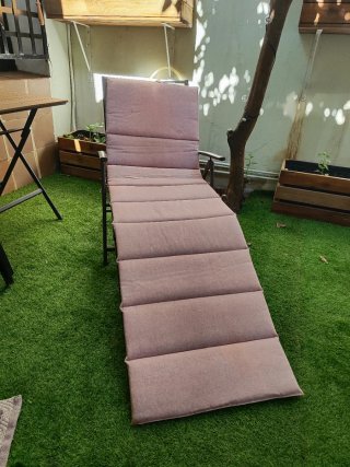 2 Tumbonas Plegables poliéster, PVC. Gris/Rosa