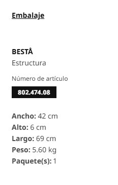 Estructura BESTÅ IKEA efecto roble 60x20x38 CM
