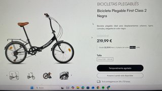 Bicicleta Plegable Moma First Class 2 Negra