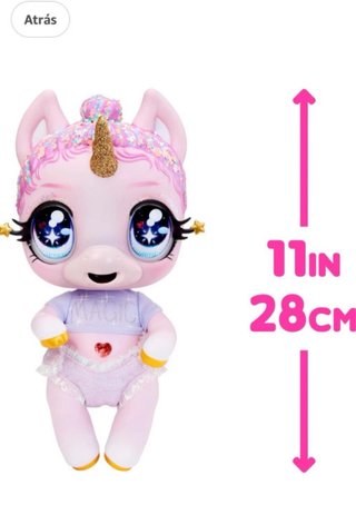 Muñeco Glitter Babyz Unicornio Cambia de color