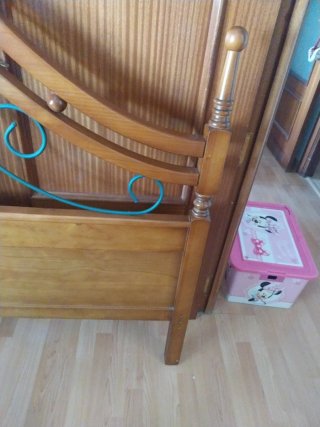 Cabecero y 2 mesitas de noche madera y metal urge