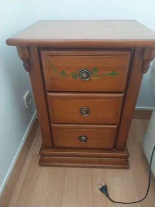 Cabecero y 2 mesitas de noche madera y metal urge