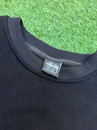 Sudadera Stüssy Negra Logo Rosa