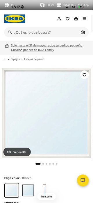 Espejo NISSEDAL IKEA Blanco