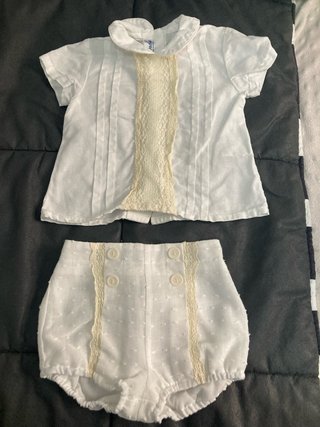 Traje Bautizo Blanco 6 Meses