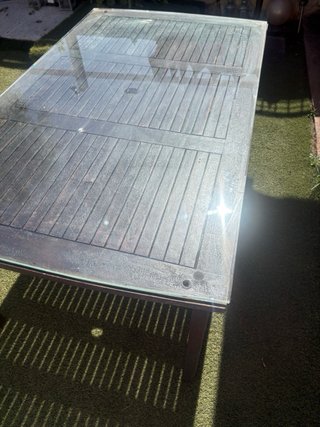 Tavolo da giardino Teka con coperchio in vetro