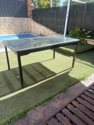 Tavolo da giardino Teka con coperchio in vetro