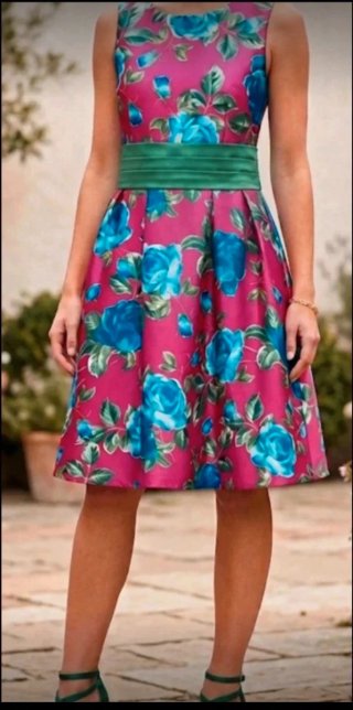Vestido fucsia evasé elegante ceremonias