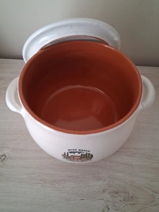 Casseruola Riso Gallo vintage in terracotta