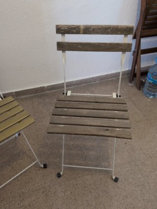 2 Sillas Plegables Madera y Metal