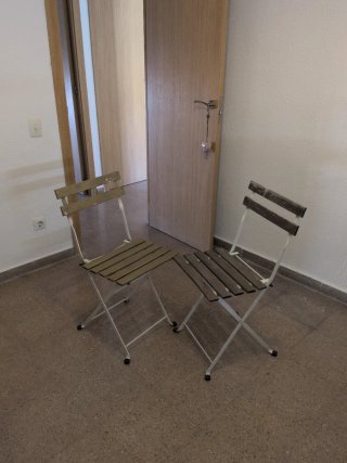 2 Sillas Plegables Madera y Metal
