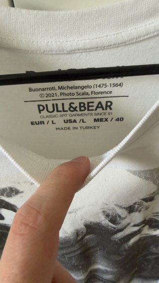 Camiseta Pull and Bear Blanca Talla L