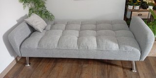 Sofá Cama ·Carlux· Tela Gris, Cómodo. ¡OFERTA!