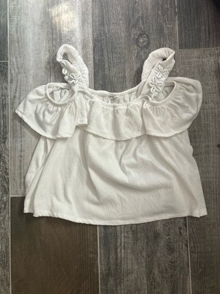 Blusa Zara Blanca Hombros Descubiertos