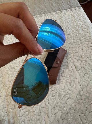 Gafas de Sol Ray-Ban Aviator Doradas Azules