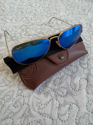 Gafas de Sol Ray-Ban Aviator Doradas Azules