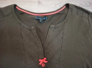 Camiseta manga larga mujer verde oliva