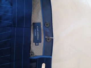 Pantalón de traje raya diplomática azul