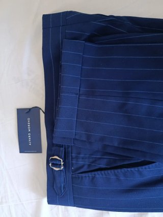 Pantalón de traje raya diplomática azul