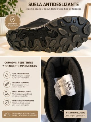 Botas Impermeables Solognac Negras Talla 41-42