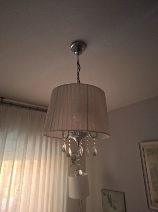 Lámpara de techo colgante blanca y plata