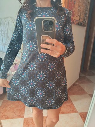 Vestido estampado geométrico talla única