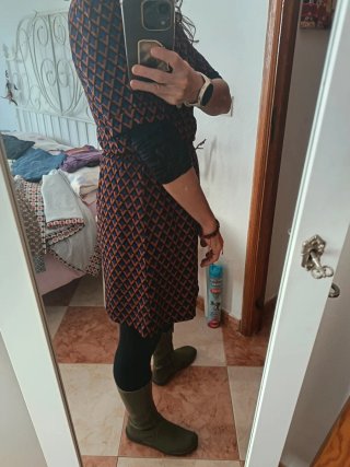 Vestido estampado geométrico talla única