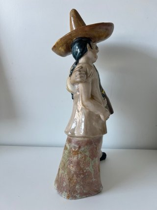 Figura cerámica pareja mexicana antigua 30cm