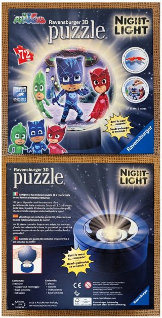 Lámpara Puzzle 3D PjMasks de la serie animación. R