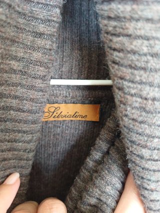 Vestido de punto cuello alto marrón Talla M