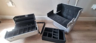 Maletín Trolley Maquillaje y Peluquería Plata