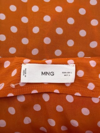 Falda playera naranja lunares