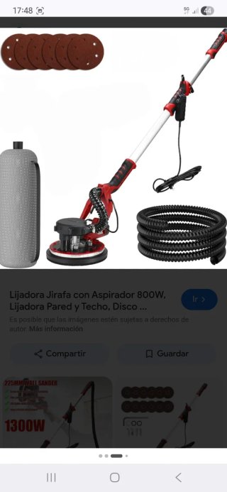 Alquiler Jirafa Lijadora con Aspirador