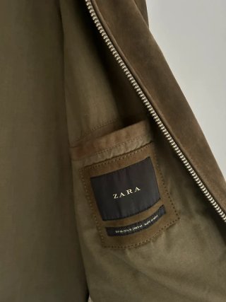 Chaqueta de ante verde oliva Talla XL