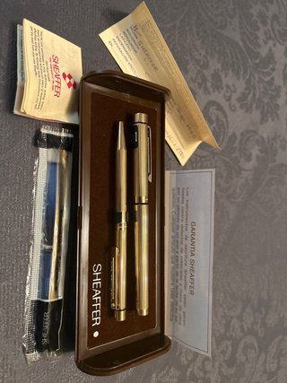 Sheaffer Targa 1005 Oro Set NUEVO Pluma + Boli