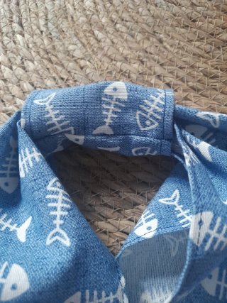 Bolso tela hecho a mano estampado raspas