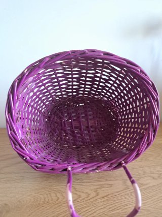 Cesto Vime Roxo Bicicleta Criança