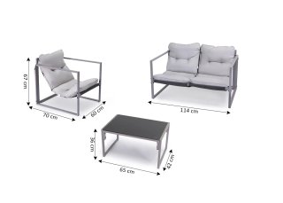 Conjunto Jardín Exterior Aluminio +Cojines Premium