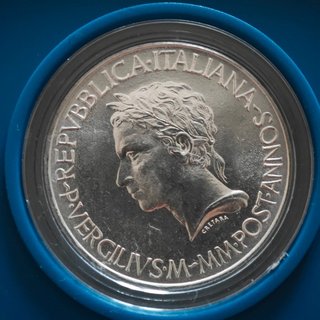 500 Lire Argento Commemorativa Virgilio 1981