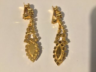Pendientes de marquesa Vintage años  ́80, Baño ORO