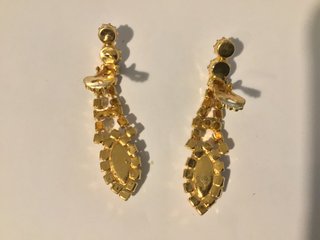Pendientes de marquesa Vintage años  ́80, Baño ORO