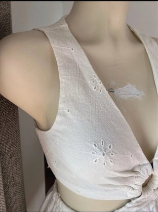 Vestido Verano Blanco Bershka Talla Única