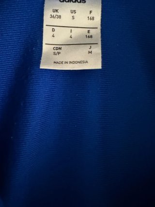 Giacca sportiva Adidas blu zip taglia S